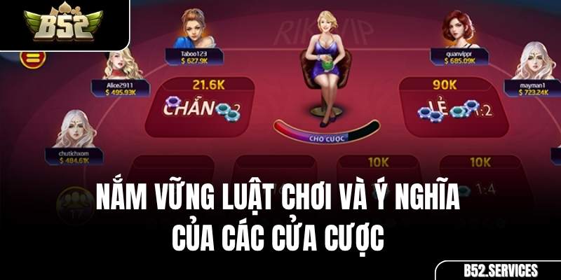 Các cửa cược Chẵn, Lẻ và các cửa vị trong game Xóc Đĩa B52