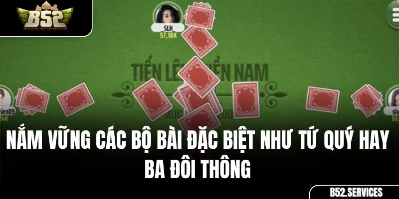 Sử dụng Tứ Quý để chặt Heo (lá 2) trong game Tiến Lên Miền Nam B52